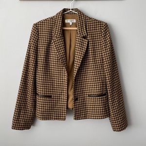 Vintage Houndstooth Wool Blazer Size 9